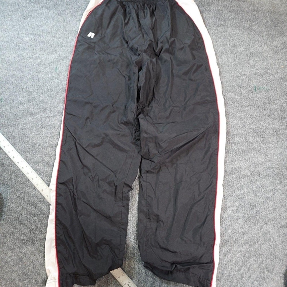 Russell Athletic Track Pants Mens Large Black Colorblock Lined Elastic Waist